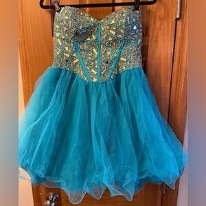 Formal Strapless Bejeweled Dress